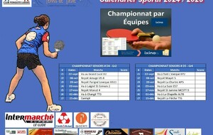 Le calendrier des championnats Ixina (D4 & D5)