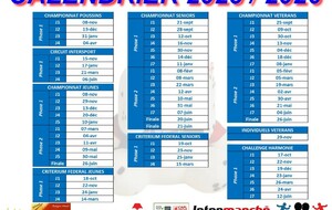Calendrier de la saison 2025/2026