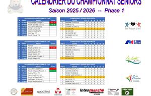 3ème journée du championnat senior ce dimanche