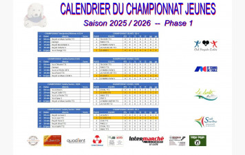 Calendrier des championnats Jeunes