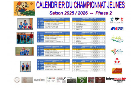 Championnat Jeunes : 3 matchs au Lude et un à l'extérieur